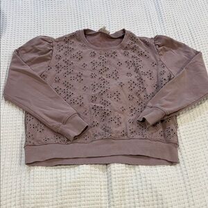 Bohme Dusty Pink Eyelet Sweatshirt